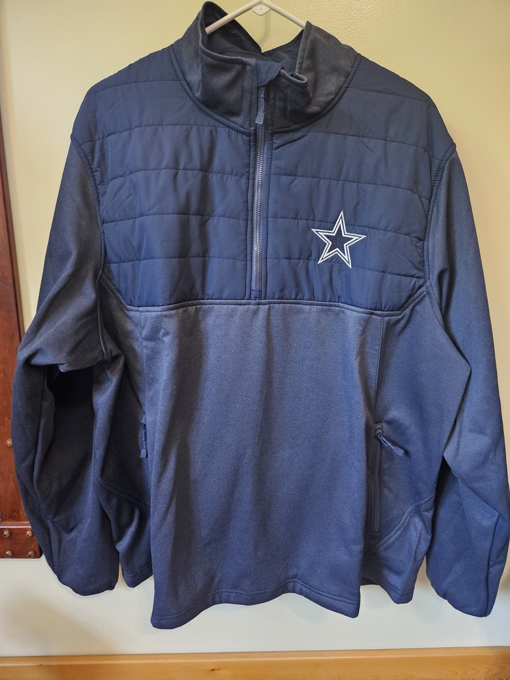 NFL Men's Dallas Cowboys Navy Quarter-Zip Pullover Jacket